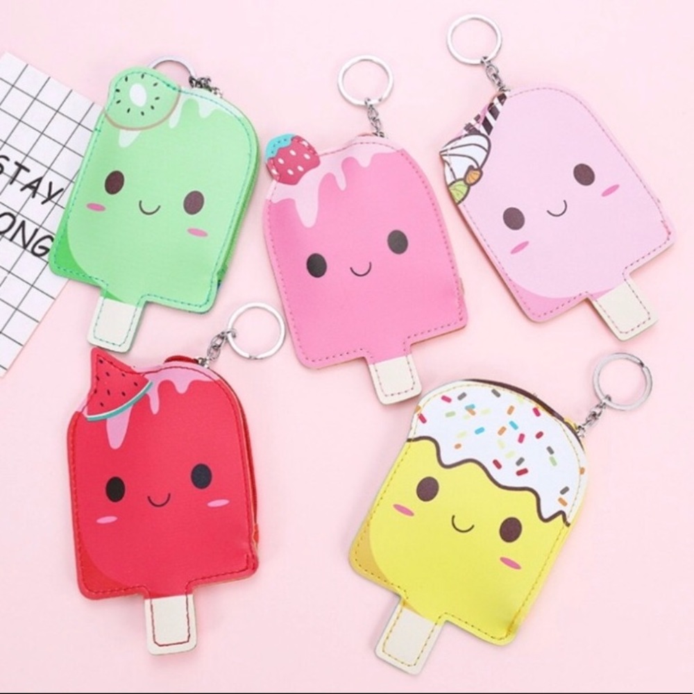 3 Popsicle Keychain Pouches